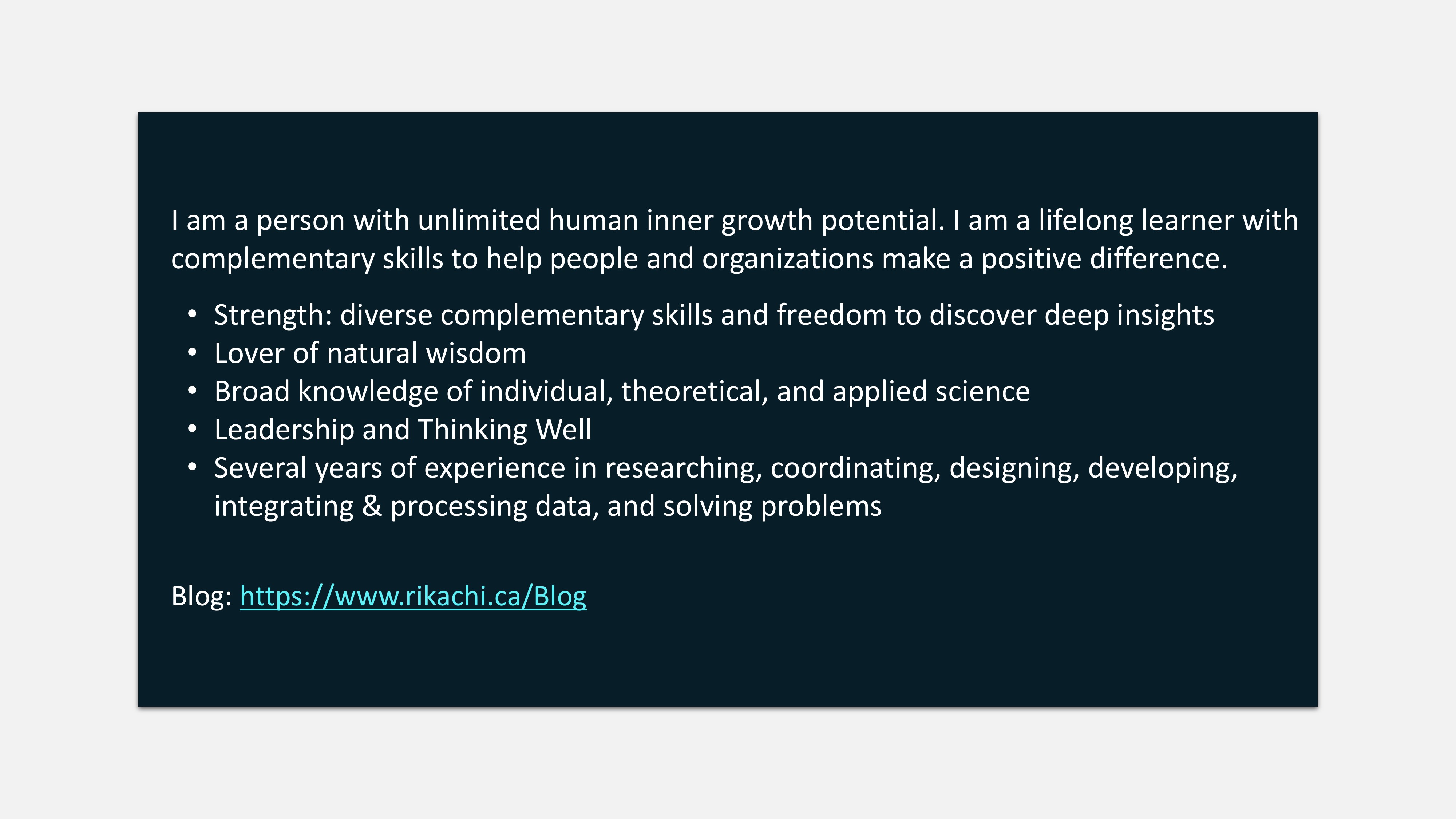 Skills and Experience